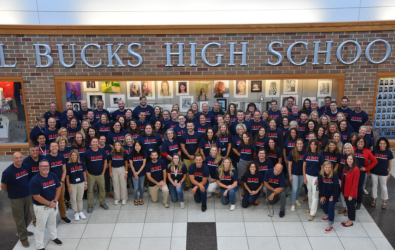 Group photo of faculty and staff at CB East