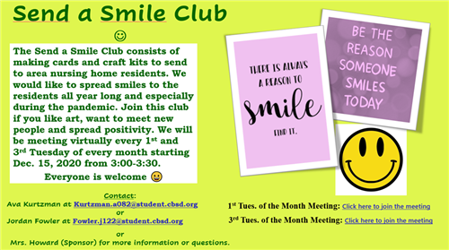 Send a Smile Club Announcement 