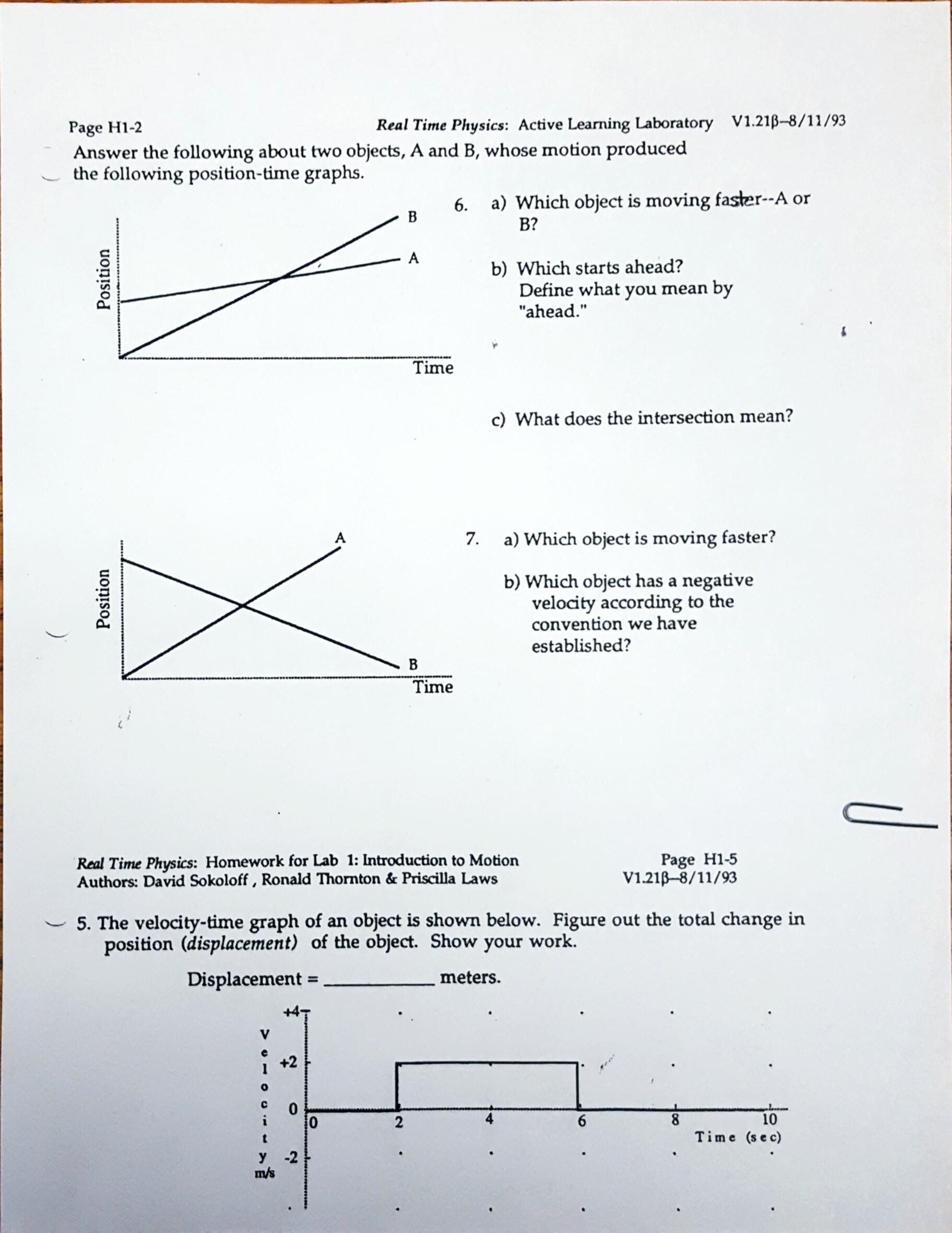 Chin, Rachel / Daily Items In Motion Graphs Worksheet Answer Key