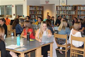 teachers meet in Lenape's library 