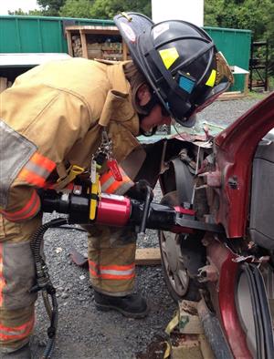 kerri brumbaugh training as a firefighter 