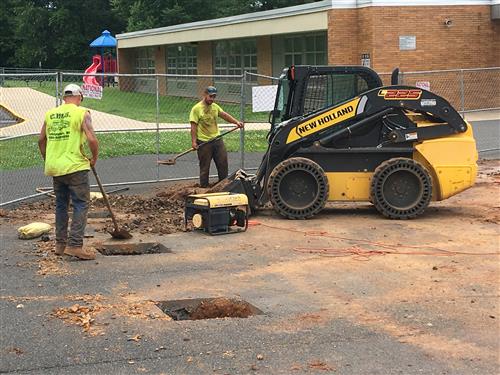digging holes for modular footers 