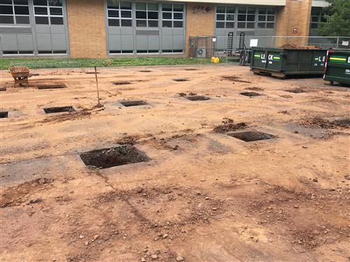holes for modular footers at butler 