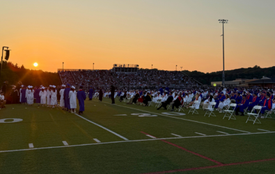  The sun setting on the CB East graduation ceremony on June 11, 2025