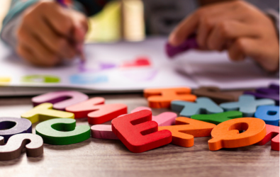  A pile of letters a kindergarten would use to learn how to read