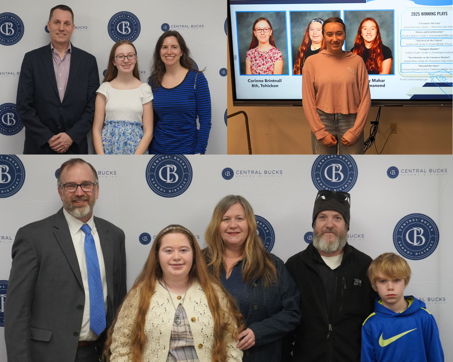 Winners of the contest pose for photos with family and friends