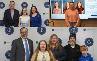  Winners of the contest pose for photos with family and friends