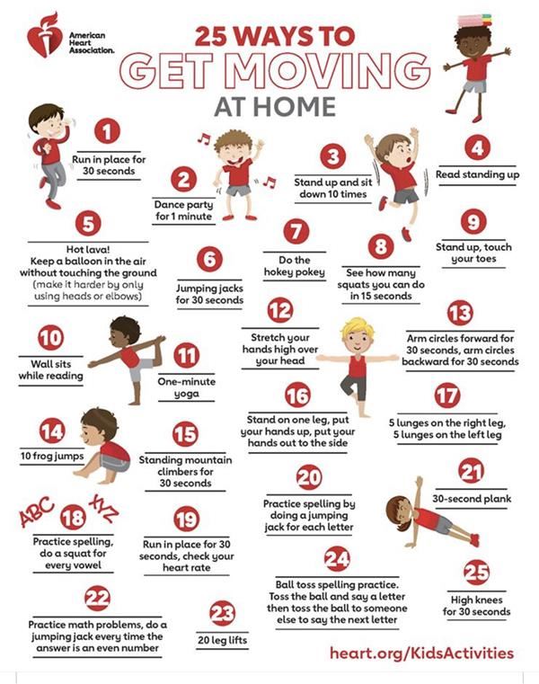 25 Ways to get moving at home