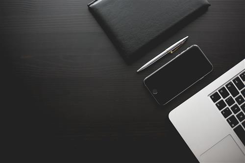 Desk with business items