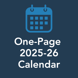 One-Page 25-26 Calendar