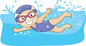 cartoon little swimmer 