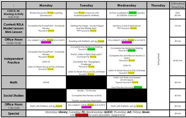 Schedule 