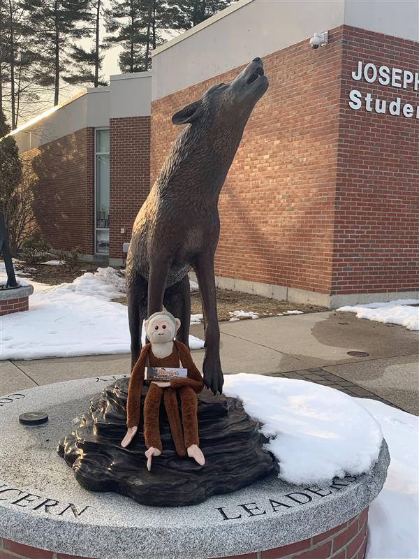G.L. took me to Bath, Maine, to her brother's school. We watched a basketball game together!
